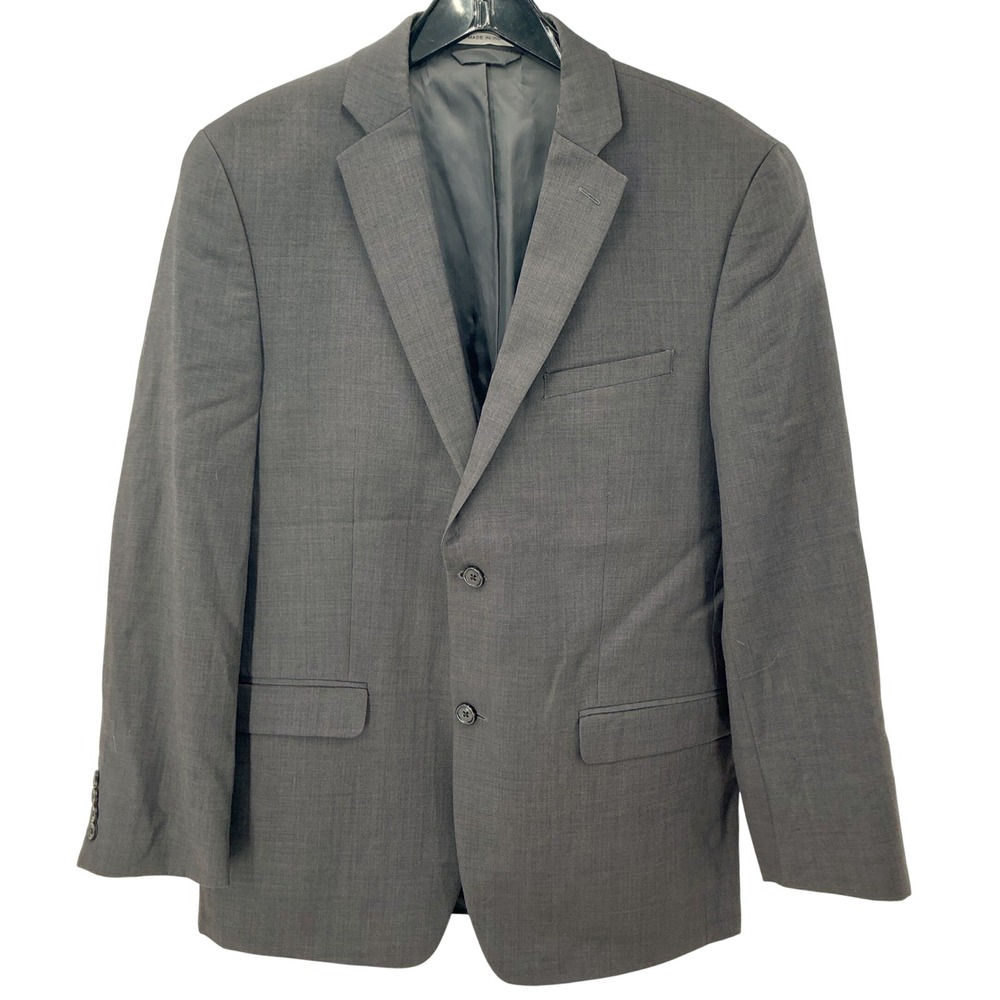 Joseph Abboud Blazer Mens 41R Charcoal Gray 100% Wool 2-Button Suit Jacket